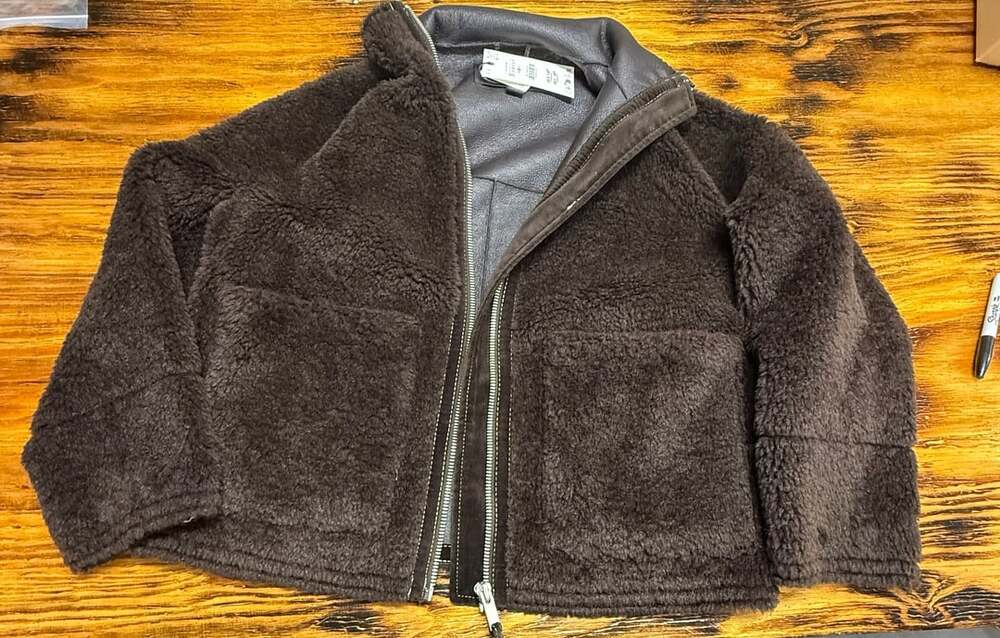Zara Teddy Fleece Jacket Size S Brown
